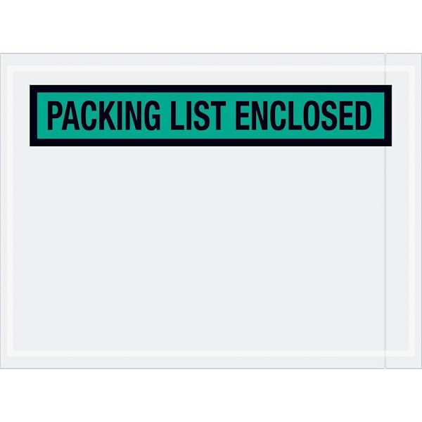 Box Partners 4 1/2 X 6" Green "Packing List Enclosed" Envelopes Cs Of 1000