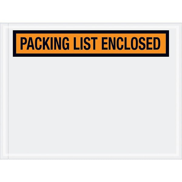 Box Partners 4 1/2x6" Orange Packing List Enclosed Envelopes Case Of 1000