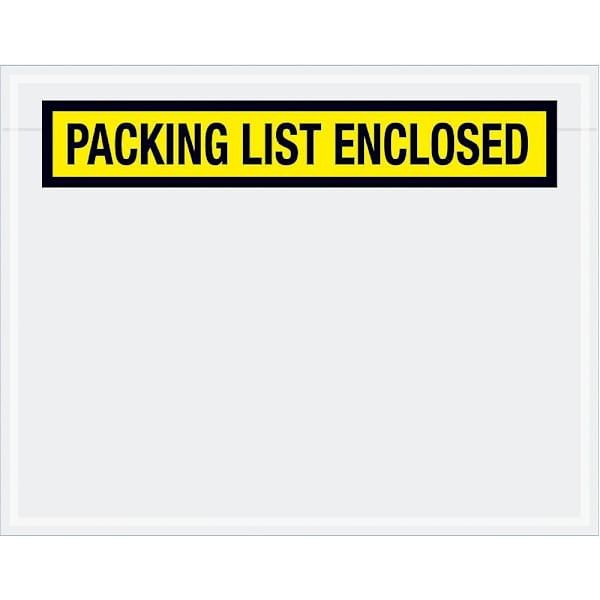 Box Partners 7 X 5 1/2" Yellow "Packing List Enclosed" Envelopes Case Of 1000