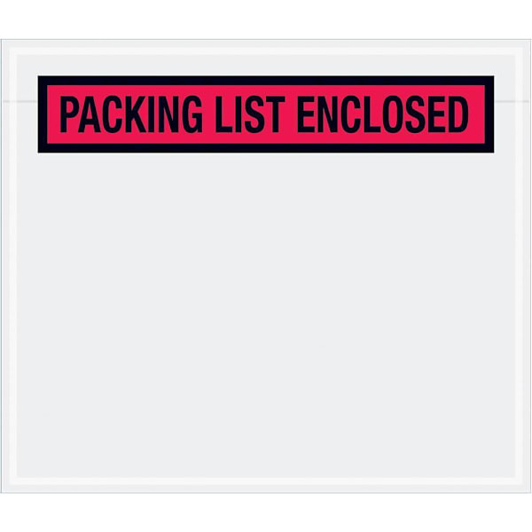 Box Partners 7 X 6" Red "Packing List Enclosed" Envelopes Cs Of 1000