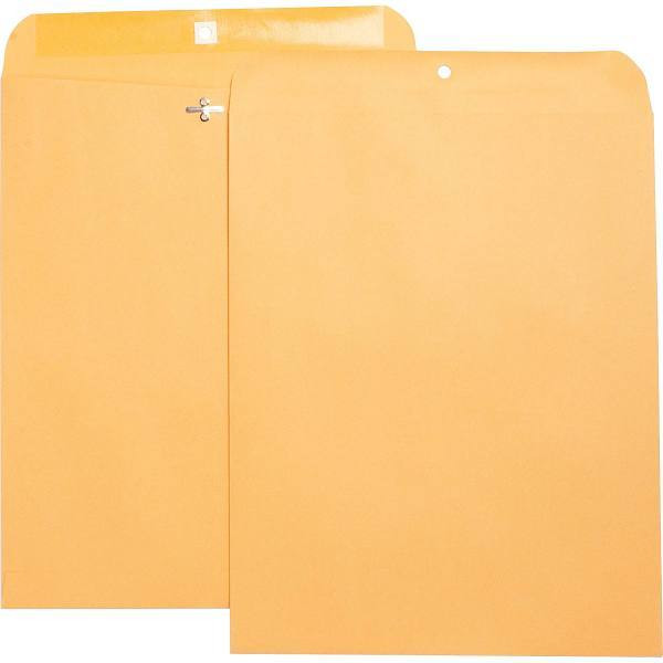 Business Source #105 Clasp Envelope 11.5"X14.5" Kraft Package Of 100