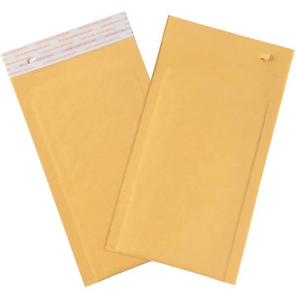 Box Partners 4 X 8" Kraft #000 Self-Seal Bubble Mailers W/Tear Strip Case Of 500