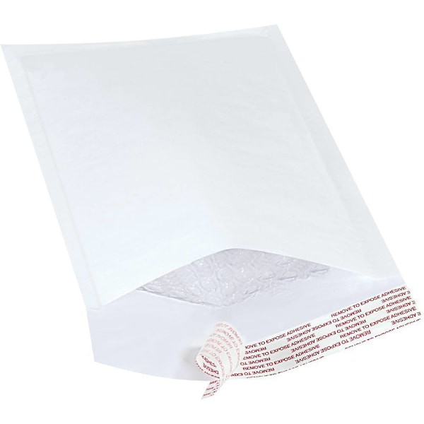 Box Partners 5x10" White #00 Self-Seal Bubble Mailers Case Of 25