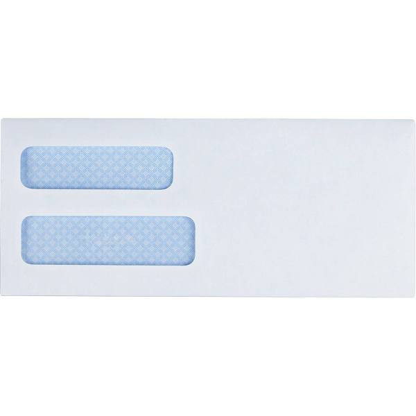 Business Source #8 Envelope Double Left Window Gummed Closure Wht Package Of 500