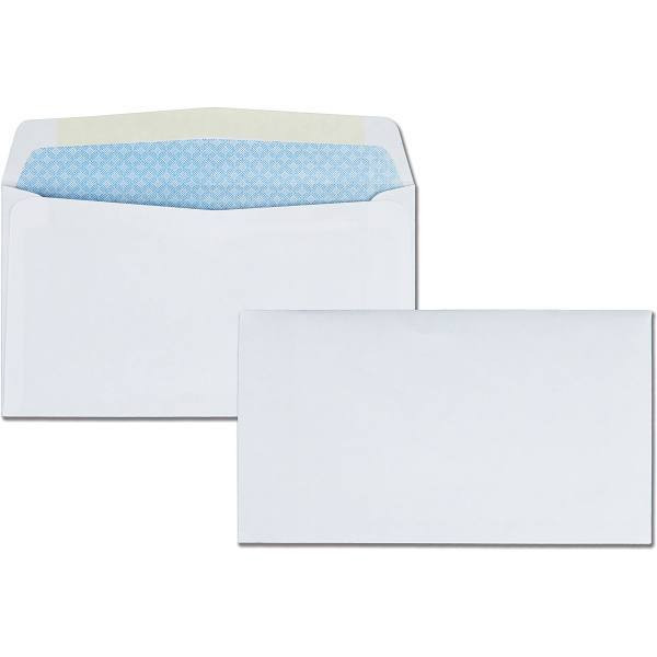 Quality Park #6 3/4 Security Envelope Gummed Closure White Package Of 500