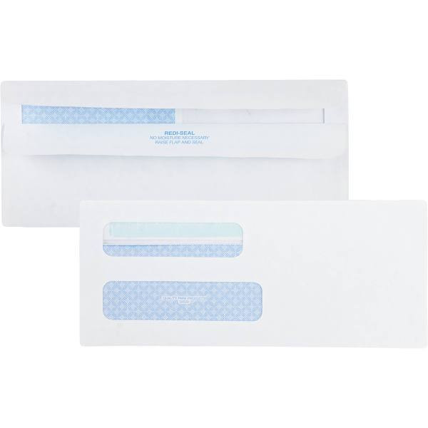 Quality Park #8 5/8 Envelope Double Left Window Self-Seal White Package Of 500