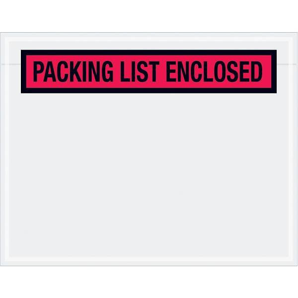 Box Partners 7 X 5 1/2" Red "Packing List Enclosed" Envelopes Case Of 1000 PL457