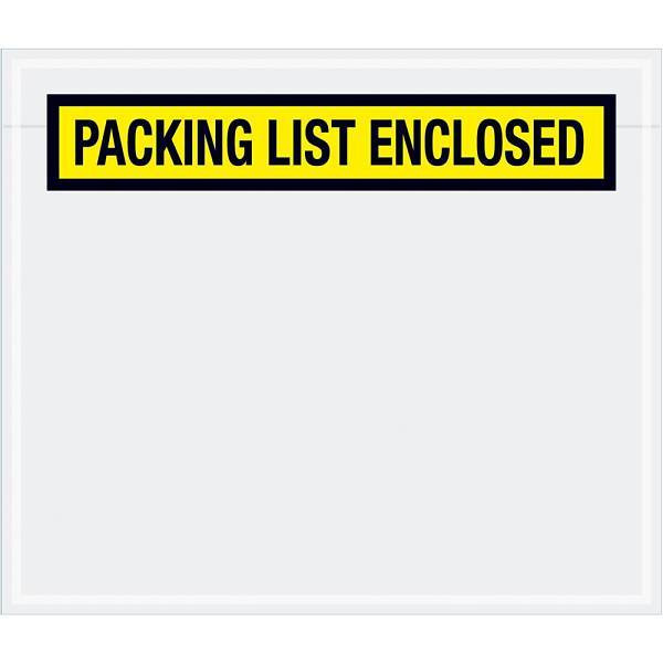Box Partners 7 X 6" Yellow "Packing List Enclosed" Envelopes Case Of 1000