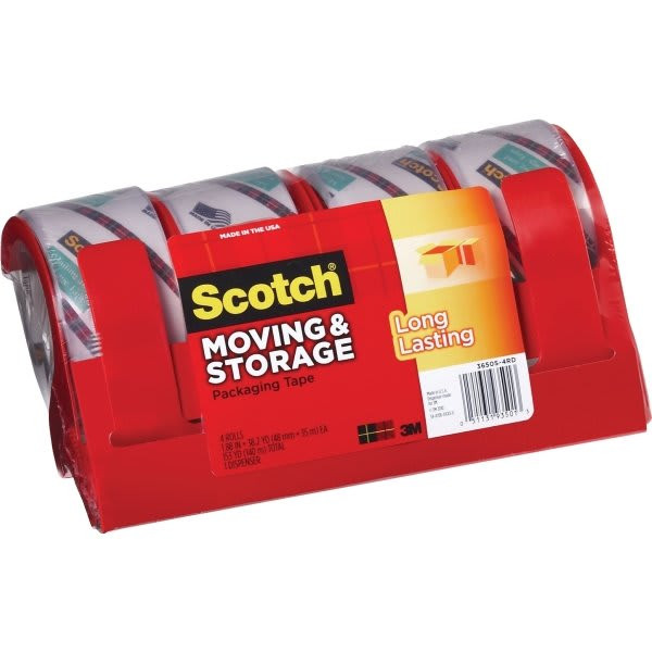 Office Depot Scotch Moving And Storage Packaging Tape, Package Of 4