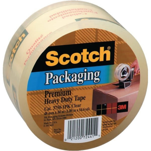 Scotch Premium Heavy Duty Packaging Tape, 2" X 55 Yard, Clear