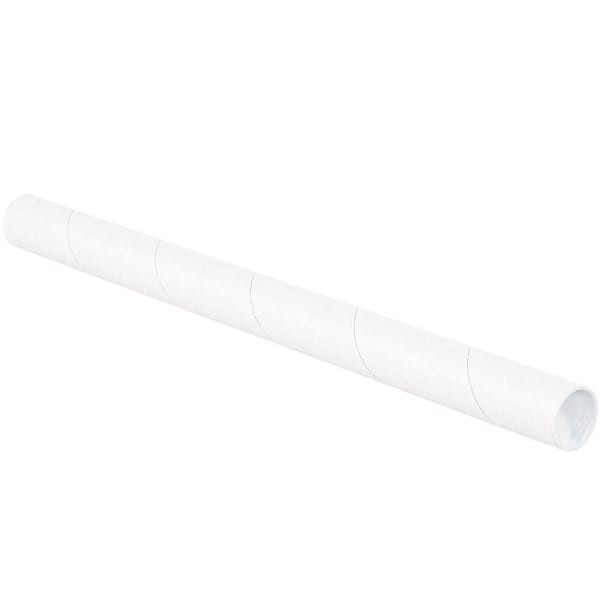 Box Partners 1 1/2 X 15" White Tubes With Caps Case Of 50