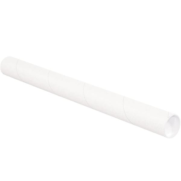 Box Partners 2 1/2 X 24" White Tubes With Caps Case Of 34