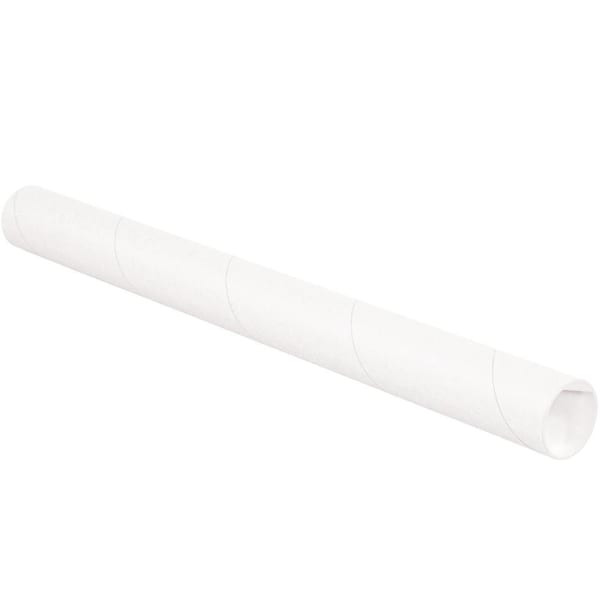 Box Partners 2 X 12" White Tubes With Caps Cs Of 50