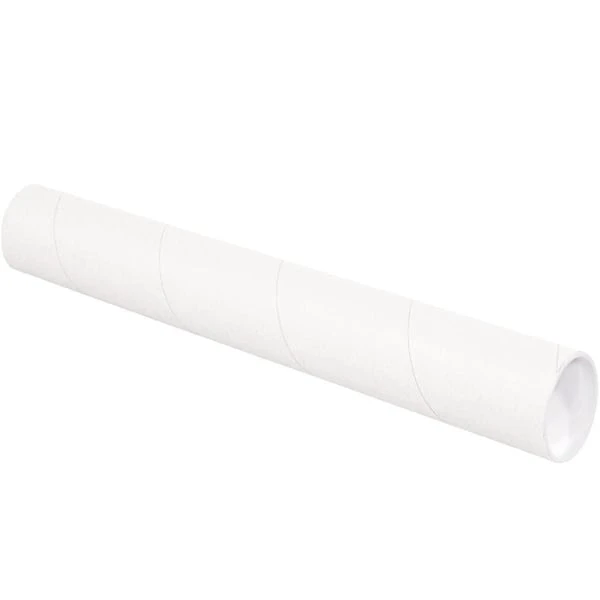 Box Partners 3 X 26" White Tubes With Caps Cs Of 24