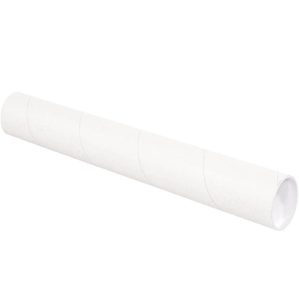 Box Partners 3 X 48" White Tubes With Caps Cs Of 24