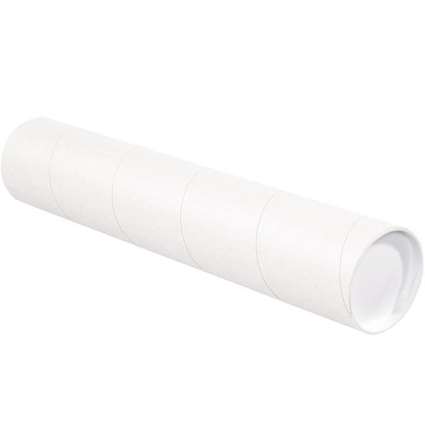 Box Partners 4 X 42" White Tubes With Caps Cs Of 15