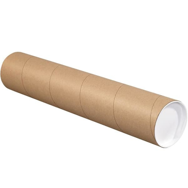 Box Partners 4 X 48" Kraft Tubes With Caps Cs Of 15