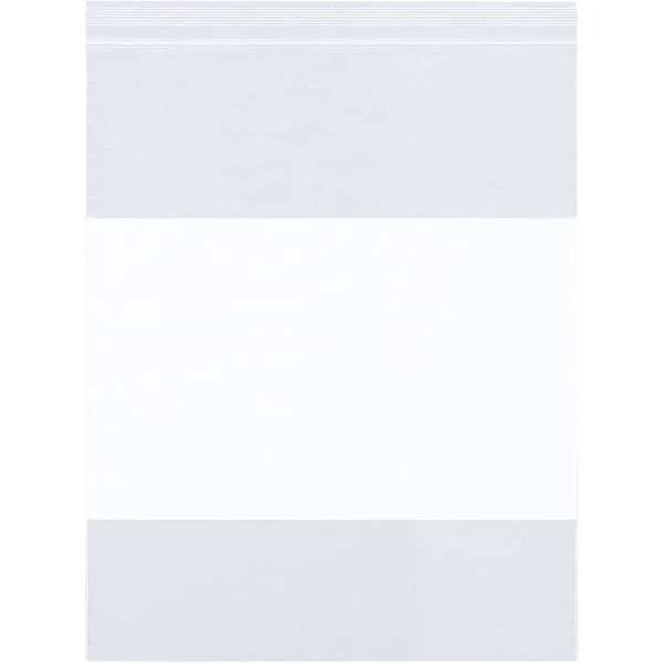 Box Partners 9 X 12" - 4 Mil White Block Reclosable Poly Bags Cs Of 1000