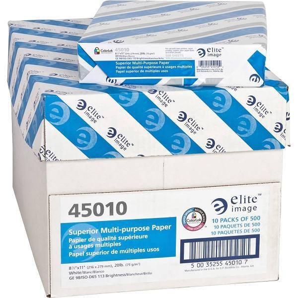 Elite Image Superior Copy Paper 8.5"X11" 20 Lb Basis Weight Case Of 10