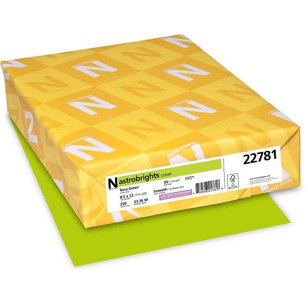 Astrobrights Color Cardstock 8.5x11 65lb Basis Weight Terra Green Package Of 250