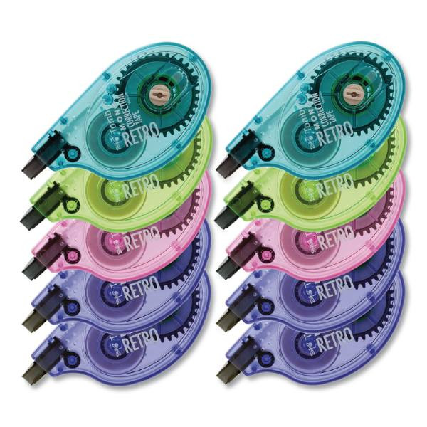 Tombow Mono Original Correction Tape Asst Retrocolor Applicators Package Of 10