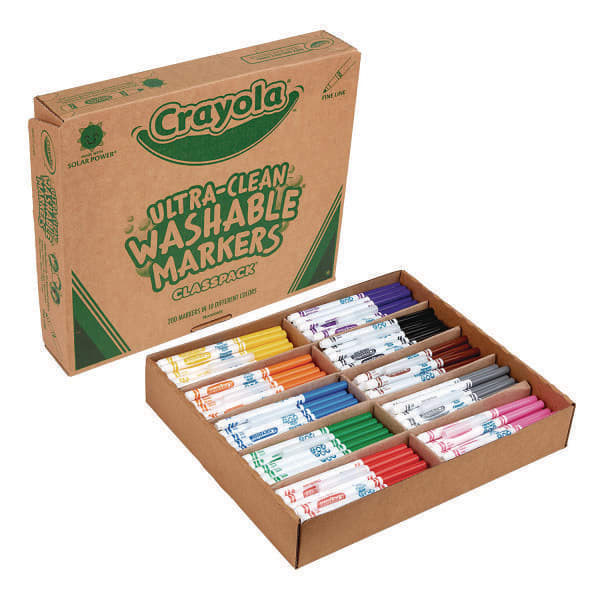 Crayola Ultra-Clean Washable Marker 10 Assorted Colors Package Of 200