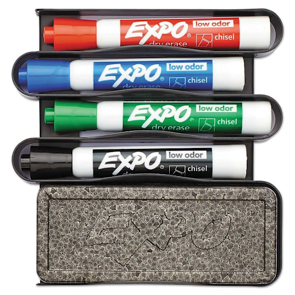 Expo Whiteboard Caddy Set Broad Chisel Tip Assorted Colors Package Of 4