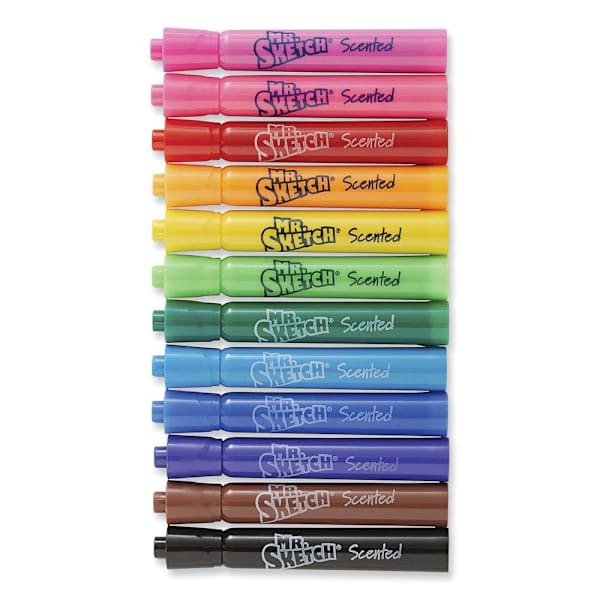 Mr. Sketch Scented Watercolor Marker Broad Chisel Tip Asst Colors Package Of 12