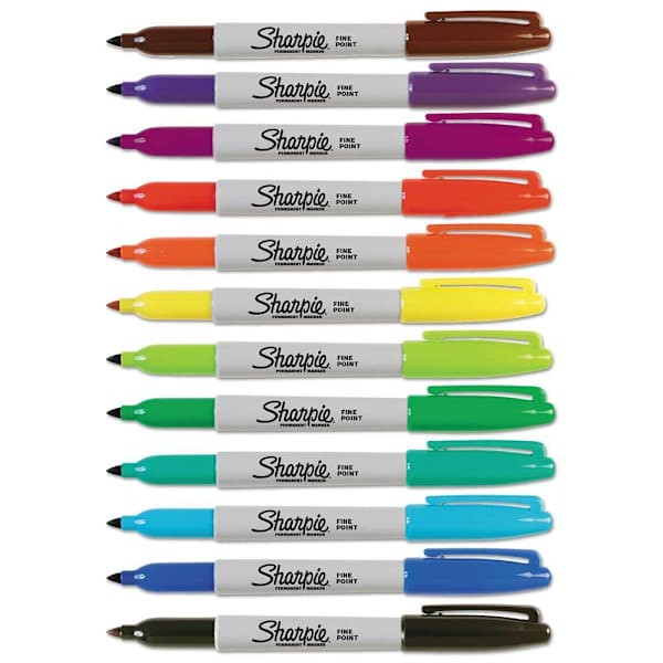 Sharpie Fine Tip Permanent Marker Fine Bullet Tip Assorted Colors Package Of 12