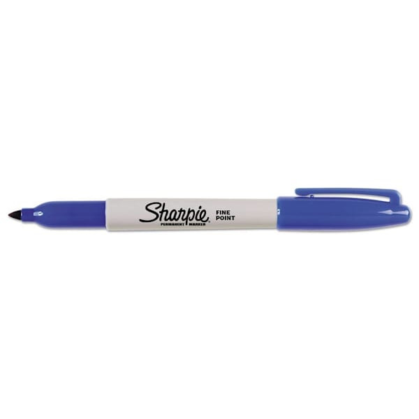 Sharpie Fine Tip Permanent Marker Fine Bullet Tip Blue Dozen Package Of 12
