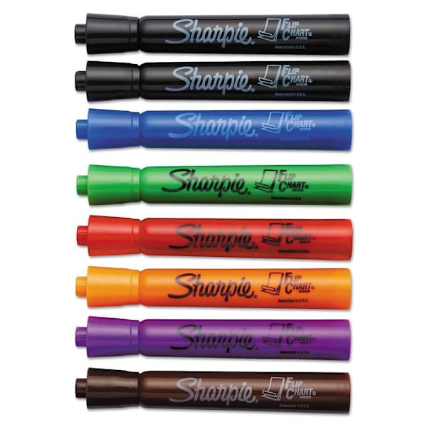 Sharpie Flip Chart Marker Broad Bullet Tip Assorted Colors Package Of 8