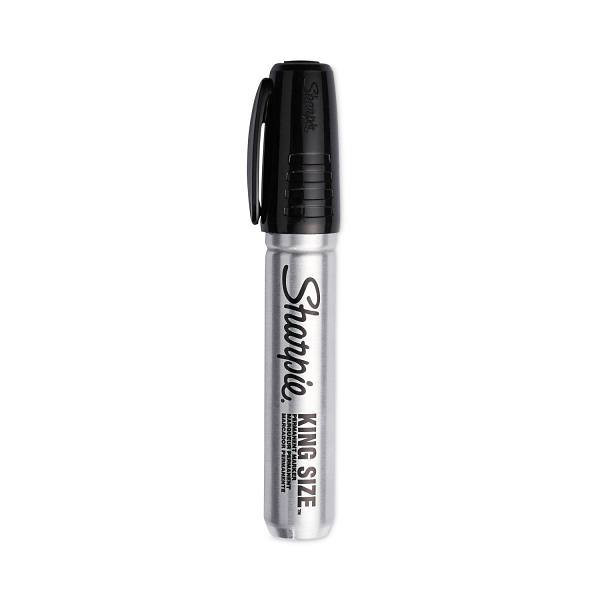 Sharpie King Size Permanent Marker Broad Chisel Tip Black Package Of 4