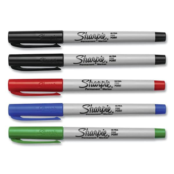 Sharpie Ultra Fine Tip Permanent Marker Needle Tip Assorted Colors Package Of 5