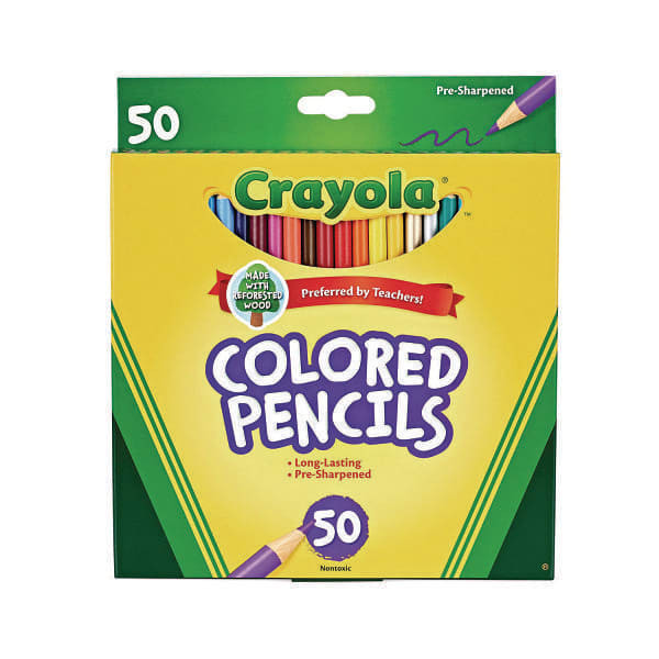 Crayola Long-Length Colored Pencil Set 3.3 Mm 2b Asst Lead/Barrel Package Of 50