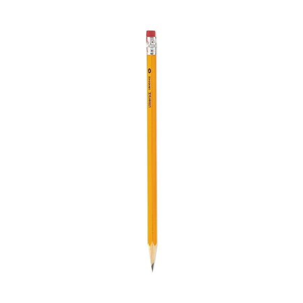 Universal #2 Woodcase Pencil Hb #2 Black Lead Yellow Barrel Dozen Package Of 12