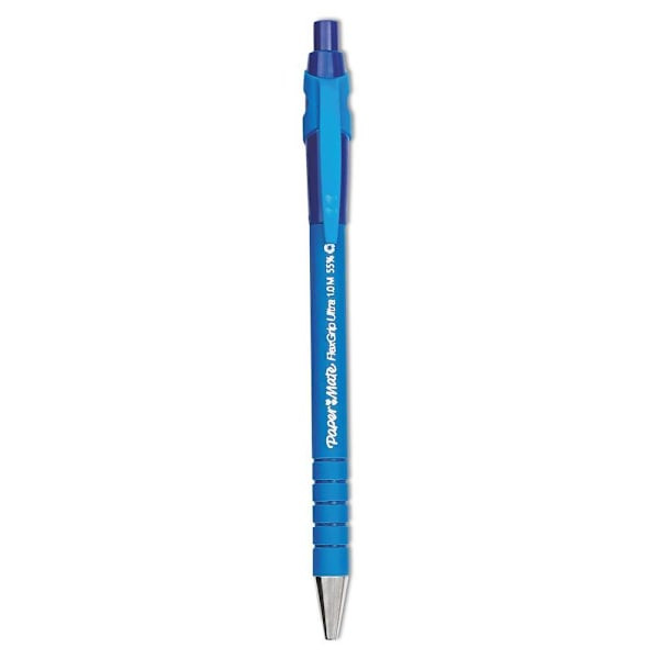 Paper Mate Flexgrip Ultra Recycled Ballpoint Pen 1 Mm Blue Ink/Brl Package Of 12
