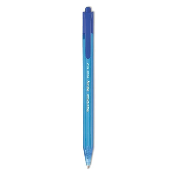 Paper Mate Inkjoy 100 Rt Pen 1 Mm Blue Ink Translucent Blue Barrel Package Of 12