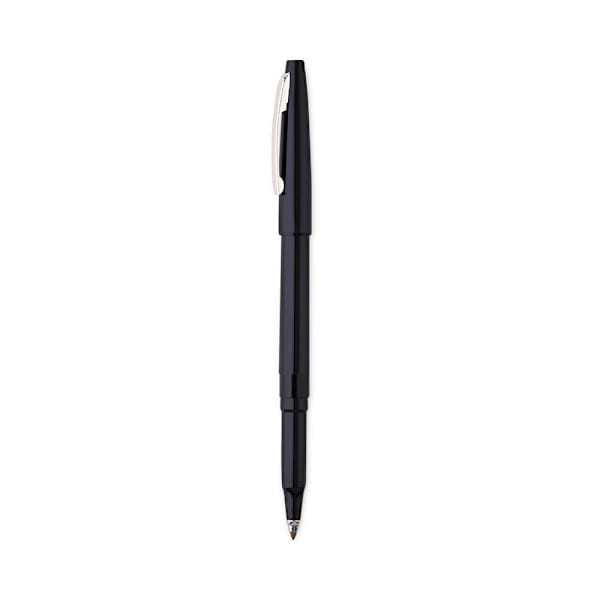 Pentel Rolling Writer Rollerball Pen 0.8 Mm Black Ink Black Brl Package Of 12