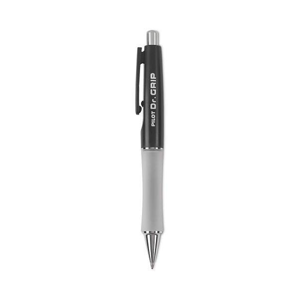 Pilot Dr. Grip Ballpoint Pen Retractable Medium 1 Mm Black Ink Black Barrel