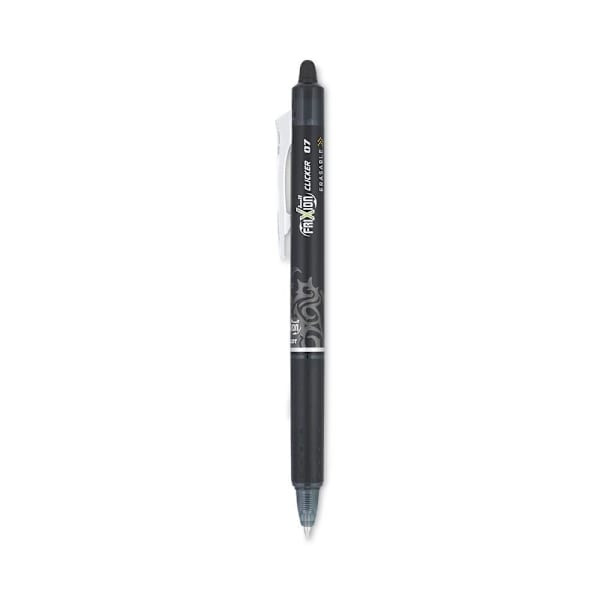 Pilot Frixion Clicker Erasable Gel Pen Fine 0.7 Mm Black Ink/Brl Package Of 12