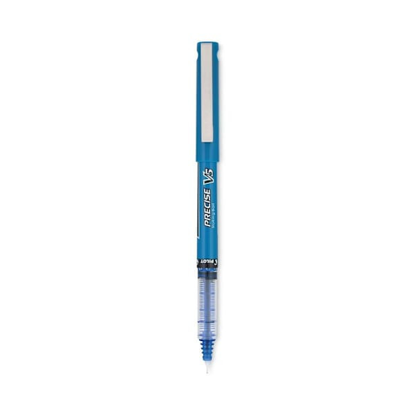 Pilot Precise V5 Pen Extra-Fine .5 Mm Blue Ink Blue/Clear Brl Package Of 12