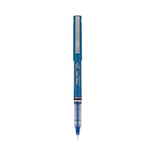Pilot Precise V7 Rollerball Pen Fine .7 Mm Blue Ink Blue/Clear Brl Package Of 12