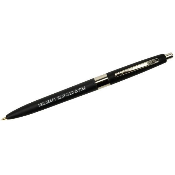 Skilcraft Recycled Retract Ballpoint Pen, 0.7mm, Black Ink/Barrel, Package Of 12