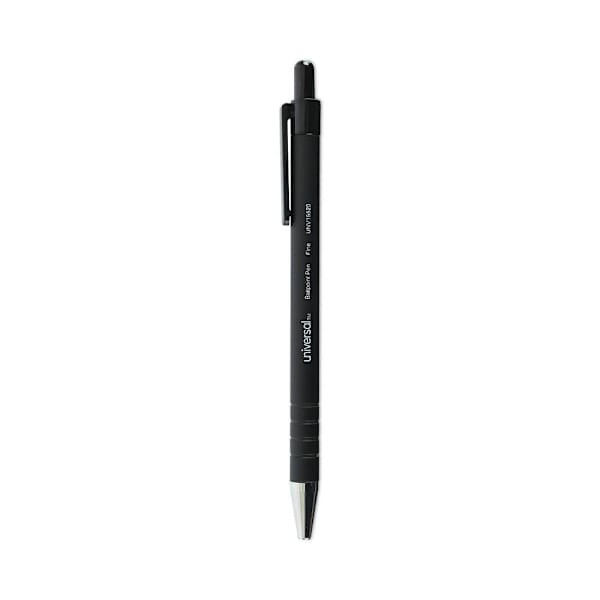 Universal Ballpoint Pen Fine 0.7 Mm Black Ink Black Brl Package Of 12