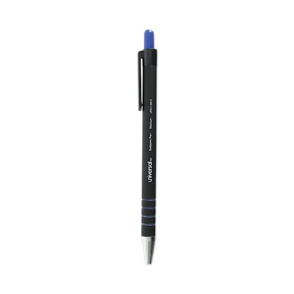 Universal Ballpoint Pen Retractable Medium 1 Mm Blue Ink Blue Brl Package Of 12