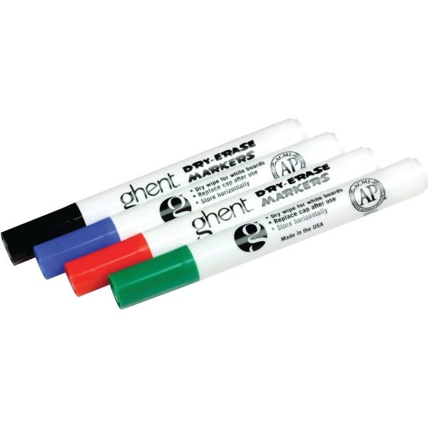 Ghent Assorted Dry Erase Markers (4-Pack)
