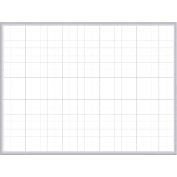 Ghent 2 X 2" Grid Magnetic Whiteboard, 2 X 3', Aluminum Frame