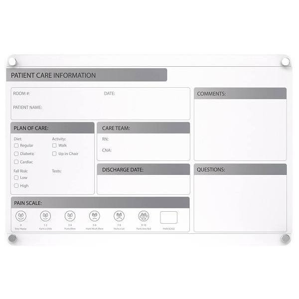Ghent Graphics Slide Changeable Glassboard W/Standoffs Non-Magnetic 18"H X 24"W