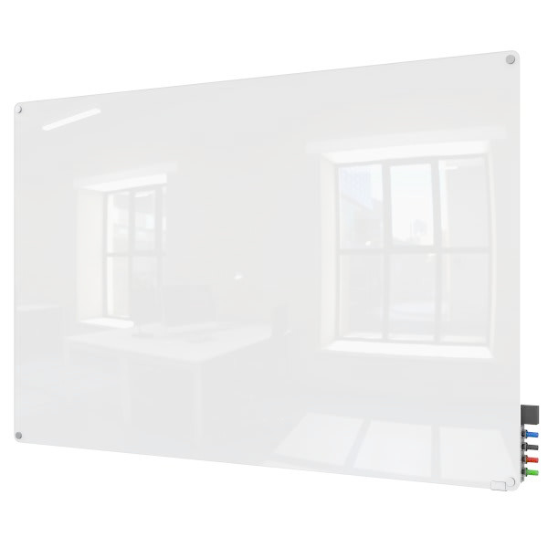 Ghent Harmony Magnetic Glass Whiteboard With Radius Corners, 2'Hx3'W, White