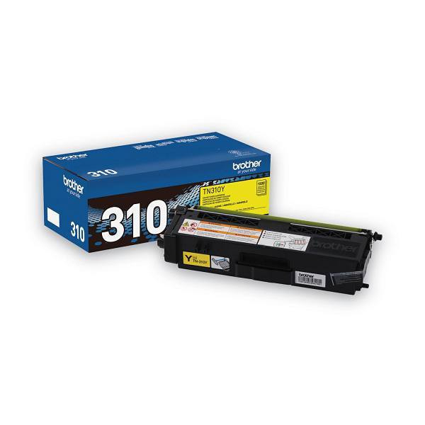 Brother Tn310y Toner 1,500 Page-Yield Yellow